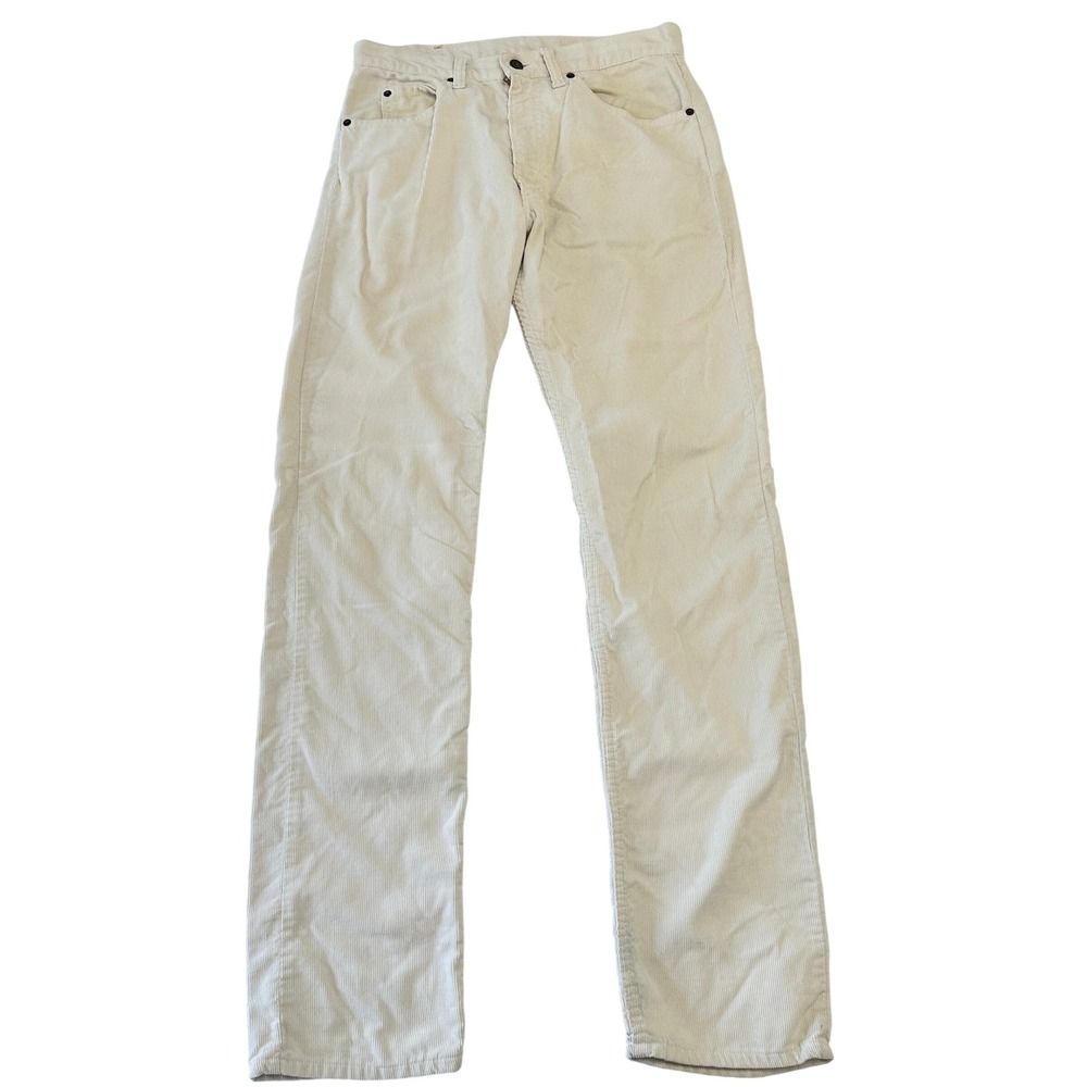 Levi Strauss Mens Cream Corduroy Straight Leg Pants 32x34 Vintage 80s 90s